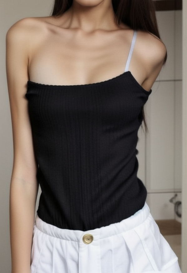 Contrast Lace Trim Cami Top